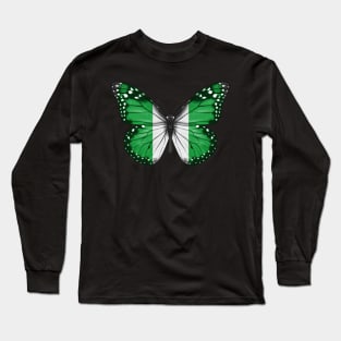 Nigerian Flag  Butterfly - Gift for Nigerian From Nigeria Long Sleeve T-Shirt